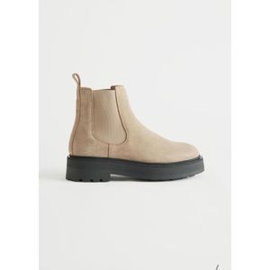 & other stories chunky Chelsea suede boots in natural size 39